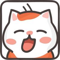 Cute cartoon cat with joyful expression vector