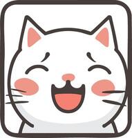 Cute laughing cat with joyful expression vector