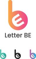 Modern Logo Design of Letter B and E Combined with Gradient Colors vector