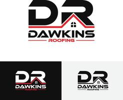 Dawkins Roofing Logo Design Real Estate Logo vector