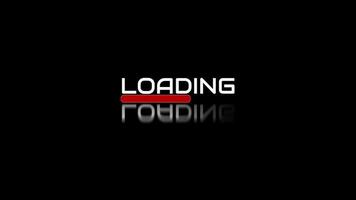 5 seconds loading text animation with red bar on the black background video