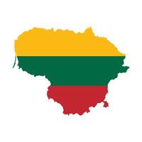 Illustration of the Combined Map and Flag of lithuania vector