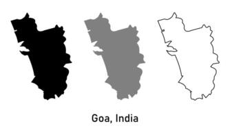 Goa map illustration isolated on background. map in black, gray, and outlines vector