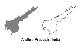 Andhra Pradesh map illustration isolated on background. map in black, gray, and outlines vector