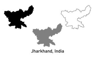 jharkhand map illustration isolated on background. map in black, gray, and outlines vector
