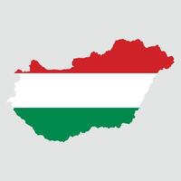 Illustration of the Combined Map and Flag of hungary vector