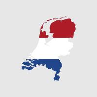Illustration of the Combined Map and Flag of nehterlands vector