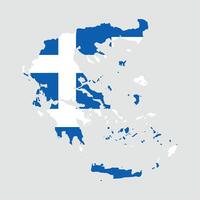 Illustration of the Combined Map and Flag of greece vector