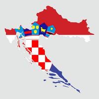 Illustration of the Combined Map and Flag of croatia vector
