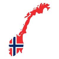 Illustration of the Combined Map and Flag of norway vector