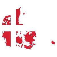 Illustration of the Combined Map and Flag of Denmark vector