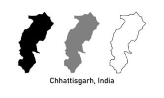 chhattisgarh map illustration isolated on background. map in black, gray, and outlines vector