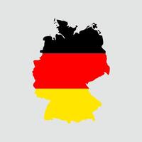 Illustration of the Combined Map and Flag of germany vector