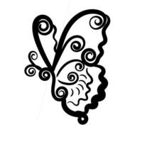 Beautiful Abstract Butterfly Outline Side View Graphic Illustration vector