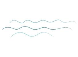 Set of Three Simple Wave Illustrations. Curved Lines on White Background vector
