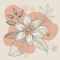 Stylish floral design with a central bloom and artistic leaf arrangements vector