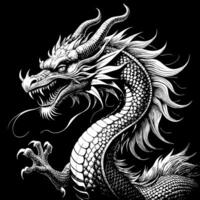Fierce Dragon Illustration with Detailed Scales and Sharp Claws vector