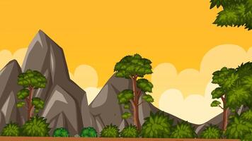 Parallax Landscape Animation - Zoom Out, Trees Mountains - 4K, Looping, 2D video