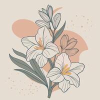 Elegant White Lilies with Soft Pink Background vector