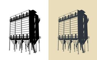 Dust extraction system illustrations vector