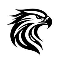 Bold, Black and White Eagle Head Design, with Focused Eye and Sharp Beak, on a Clean White Background. vector