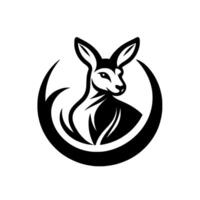 Monochrome of a Graceful Kangaroo within a Semicircle, Symbolizing Strength, Australia, and Iconic Design. vector