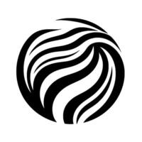 Black and White Swirling Abstract Design, Circular Composition with Wavy Lines and Shadow Effects. Modern, minimalist, and dynamic visual. vector