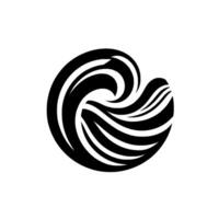 Abstract Black Swirl on White Background, Geometric, Curved Lines Creating a Circular, Dynamic Composition. vector