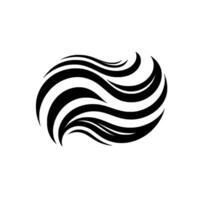 Abstract Black, White, and Gray Swirling Lines Forming a Symmetrical, Organic Shape on a White Background, Element. vector