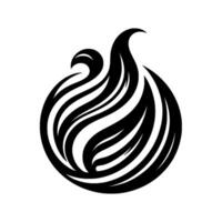 Black and White Abstract Swirling Lines and Curves, Forming a Circle, with a Textured Appearance and Minimalist Design. vector