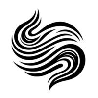 Symmetrical Abstract Featuring Black, Wavy Lines and Arcs, on a Clean White Background, Illustrative Style. vector