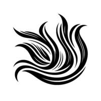 Abstract Black and White Swirl Design Flowing Lines, Artwork, Minimalist Aesthetic, Artistic Composition, Isolated on White. vector