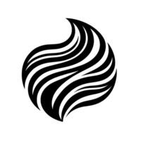 Abstract Black and White Swirls A Stylized, Elegant, and Minimalist with a Grayscale Orb Shape. vector