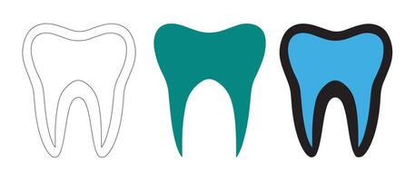 tooth with different colors and shapes vector