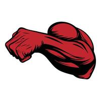 a red fist with a fist in the air vector