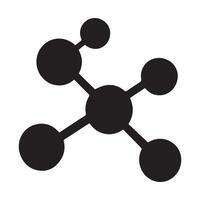 an icon of a molecule with four spheres vector
