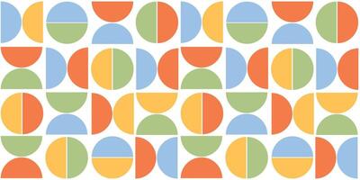 Bauhaus seamless pattern with colorful shapes for wallpaper, textile prints, backgrounds, banners, wrapping paper, packaging, etc. EPS 10 vector