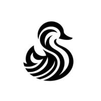Minimalist Black and White Duck Design, Abstract Geometric Shape, Clean Modern Aesthetic, Concept. vector
