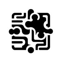 Abstract Black and White Puzzle Geometric Composition Featuring Interlocking Shapes, Modern , and Artistic Minimalism. vector