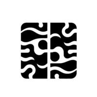 Bold Geometric Square , Abstract Black and White with Symmetrical, Flowing Wave Forms, Modern Aesthetic. vector