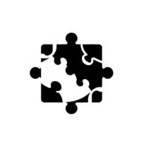 A minimalist, twotone, partially assembled puzzle representing a concept of unity, problemsolving, and integration. vector