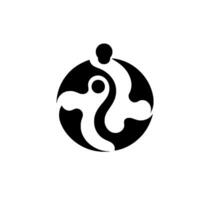 Abstract Yin Yang Featuring Intertwined Black and White Fluid Forms within a Circle, Symbolizing Balance and Harmony. vector