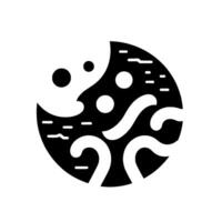Abstract black and white circular with flowing curved shapes, dots, and dashes creating a dynamic, balanced composition. vector