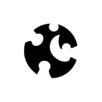 Abstract Black and White Circular with Negative Space, Minimalist, and Modern Aesthetic with a Shadow. vector