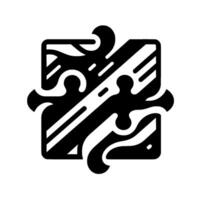 Geometric Monochrome Puzzle Abstract Illustration of Interlocked Shapes and Diagonal Lines vector