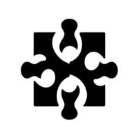 Abstract Black and White Jigsaw Puzzle on White Background, Illustrating Connection and ProblemSolving. vector
