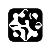 Geometric black and white , with a variety of organic shapes enclosed within a square, creating an abstract pattern. vector