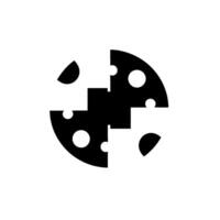 Abstract Circular Puzzle Black White Geometric Composition with Interlocking Pieces, Dots Soft Shadow. vector