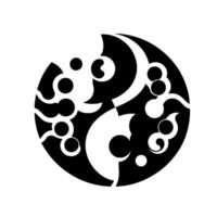 Abstract Yin Yang Composition Bold Black and White, Circular with Organic Shapes and Contrasting Forms, Modern Minimalist Aesthetic. vector