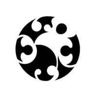 Abstract Yin Yang Symbol with Organic, Flowing Black and White Forms in a Circular Composition. vector
